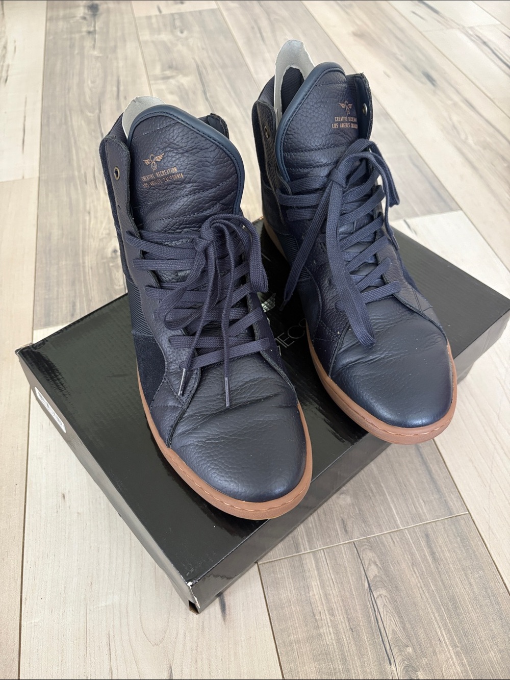 Creative Recs High-Top Men's Sneakers in Navy with Gum Sole
